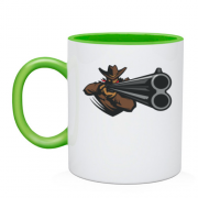 Чашка с охотником и ружьем