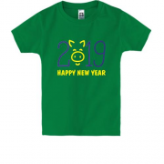 Детская футболка с надписью "Happy New Year 2019"