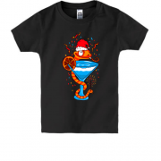 Дитяча футболка з новорічної змією і коктейлем