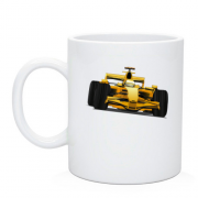 Чашка з жовтою машиною з формули-1