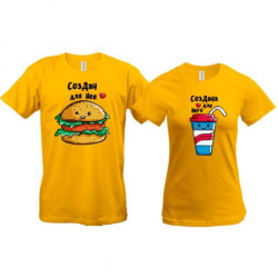 Парные футболки с влюбленной едой