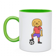 Чашка с собакой и футбольным мячом