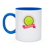 Чашка с теннисным мячом и звездами
