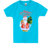 Детская футболка с надписью " с Новым годом " и Сантой Клаусом