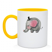 Чашка со слоником в котелке