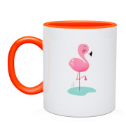 Чашка с миленьким фламинго