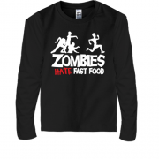 Детская футболка с длинным рукавом Zombies hate fast food