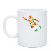 Чашка з барвистим футболістом