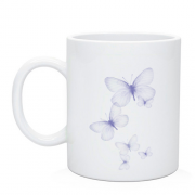 Чашка с фиолетовыми бабочками