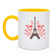 Чашка с Эйфелевой башней і сердечками