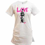 Подовжена футболка Чарлі Чаплін - Love