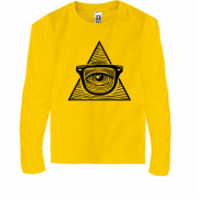 Детская футболка с длинным рукавом с масонским Всевидящим оком в