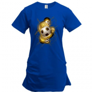 Подовжена футболка з золотими м'ячами