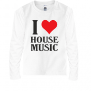Детская футболка с длинным рукавом I love house music