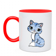 Чашка с синим котенком
