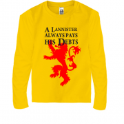 Детская футболка с длинным рукавом a lannister always pays his d