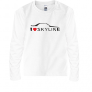 Детская футболка с длинным рукавом я люблю Skyline