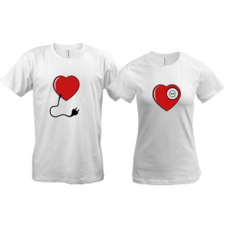 Парные футболки Сердце-розетка