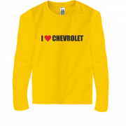 Детская футболка с длинным рукавом I love Chevrolet