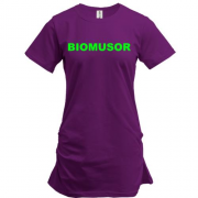Подовжена футболка з написом "Biomusor"