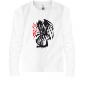 Детская футболка с длинным рукавом Дракон и пламя