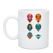 Чашка с иконками персонажей фильма Стражи Галактики