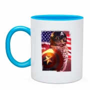Чашка с совой Капитаном Америка