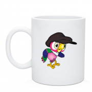 Чашка с попугаем Кешей в кепке
