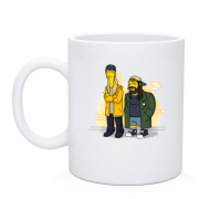 Чашка с Джеем и молчаливым Бобом в стиле Симпсонов