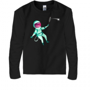 Детская футболка с длинным рукавом с космонавтом теннисистом