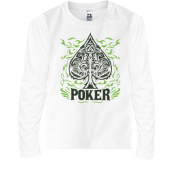 Детская футболка с длинным рукавом с покерной мастью (пика)