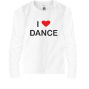 Детская футболка с длинным рукавом I love dance