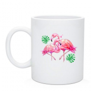 Чашка с розовыми фламинго