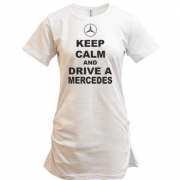 Подовжена футболка Keep calm and drive a Mercedes