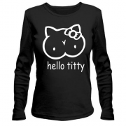 Лонгслив с надписью "Hello Titty" в стиле Hello Kitty