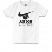 Детская футболка с надписью "Just do it later"