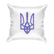 Подушка с цветочным фиолетовым гербом Украины