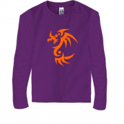 Детская футболка с длинным рукавом оранжевый дракон
