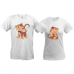 Парные футболки с обезьянками