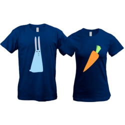 Парні футболки із зайцем і морквиною