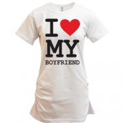 Подовжена футболка I love my boyfriend