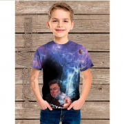 Детская 3D футболка Илон Маск с сигаретой