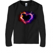 Детская футболка с длинным рукавом с огненным сердцем