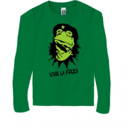 Детская футболка с длинным рукавом с лягушкой  Viva la Frog