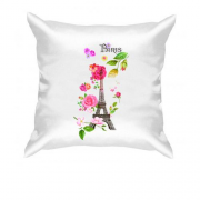 Подушка с Эйфелевой башней и цветами "Paris"