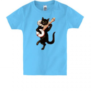Детская футболка с котом и банджо
