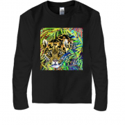 Детская футболка с длинным рукавом с леопардом "среда обитания"
