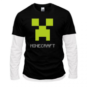Комбинированный лонгслив Minecraft logo grey