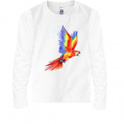 Детская футболка с длинным рукавом с летящим попугаем (1)