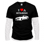 Комбінований лонгслів I love mitsubishi